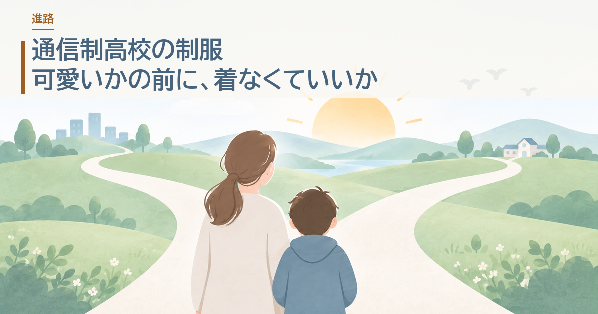 通信制高校の制服。可愛いかの前に、着なくていいか