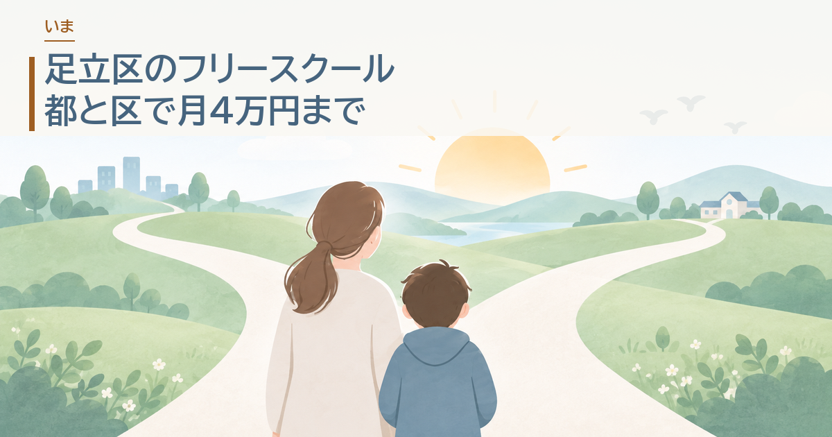 足立区のフリースクール。都と区で月4万円まで
