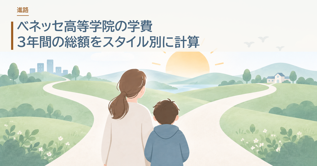 ベネッセ高等学院の学費。3年間の総額をスタイル別に計算
