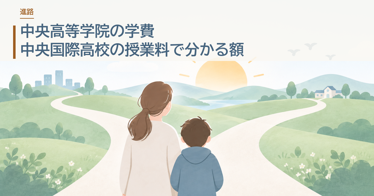 中央高等学院の学費。中央国際高校の授業料で分かる額